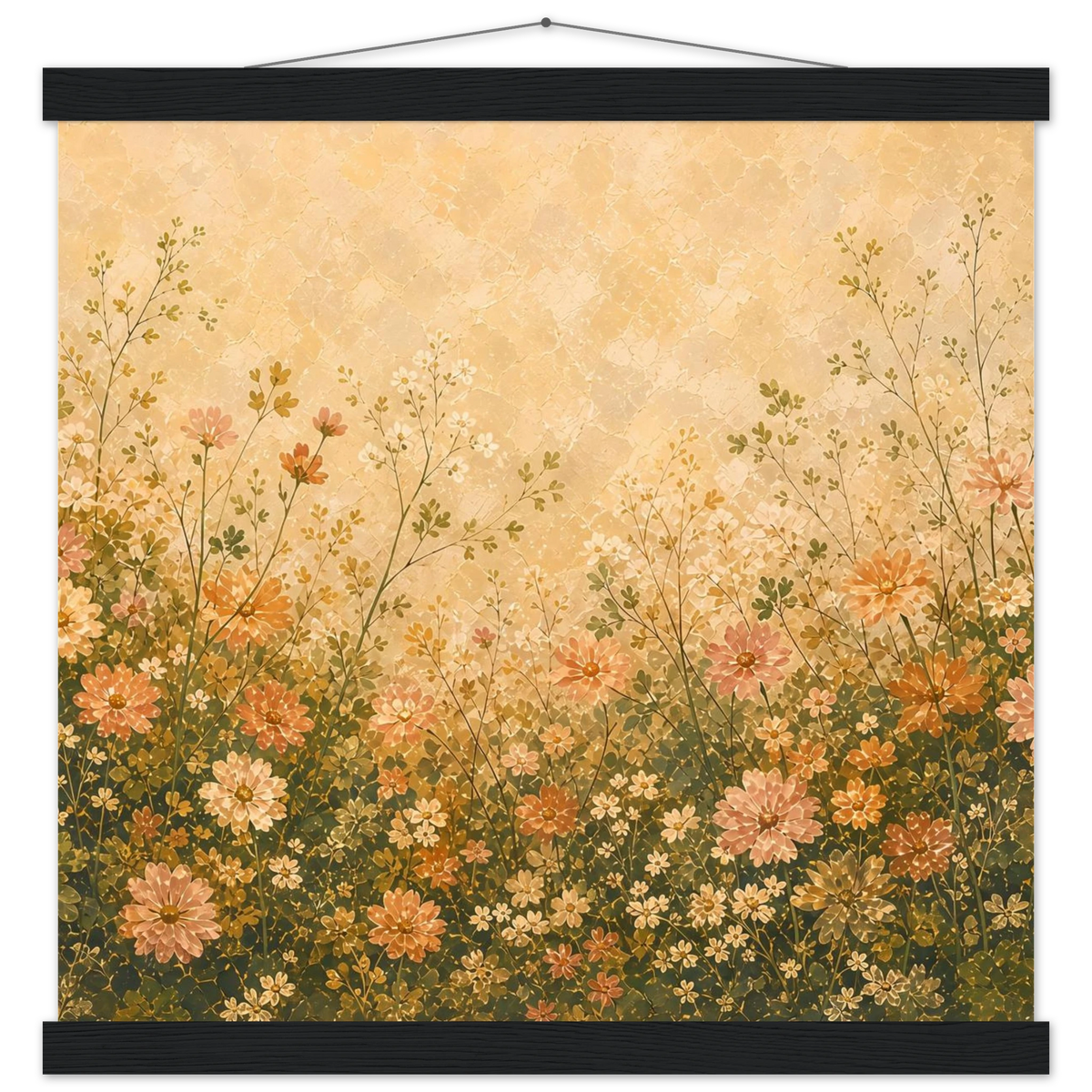 Petal Garden: flowers, botanical and abundance. Fine art poster with wooden hanger by The Light Stays.
