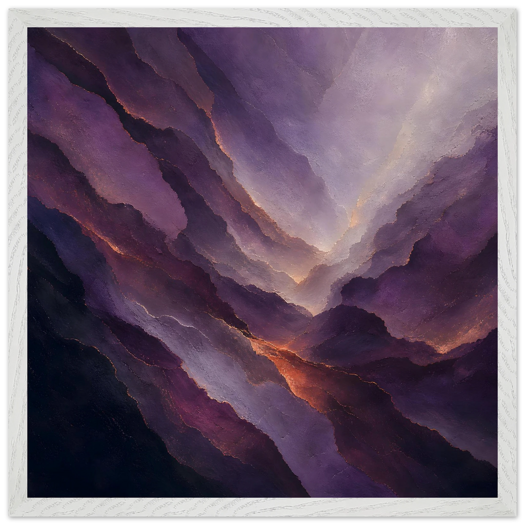 Violet Infinity: moon and night. Framed fine art print, alternate frame and size.