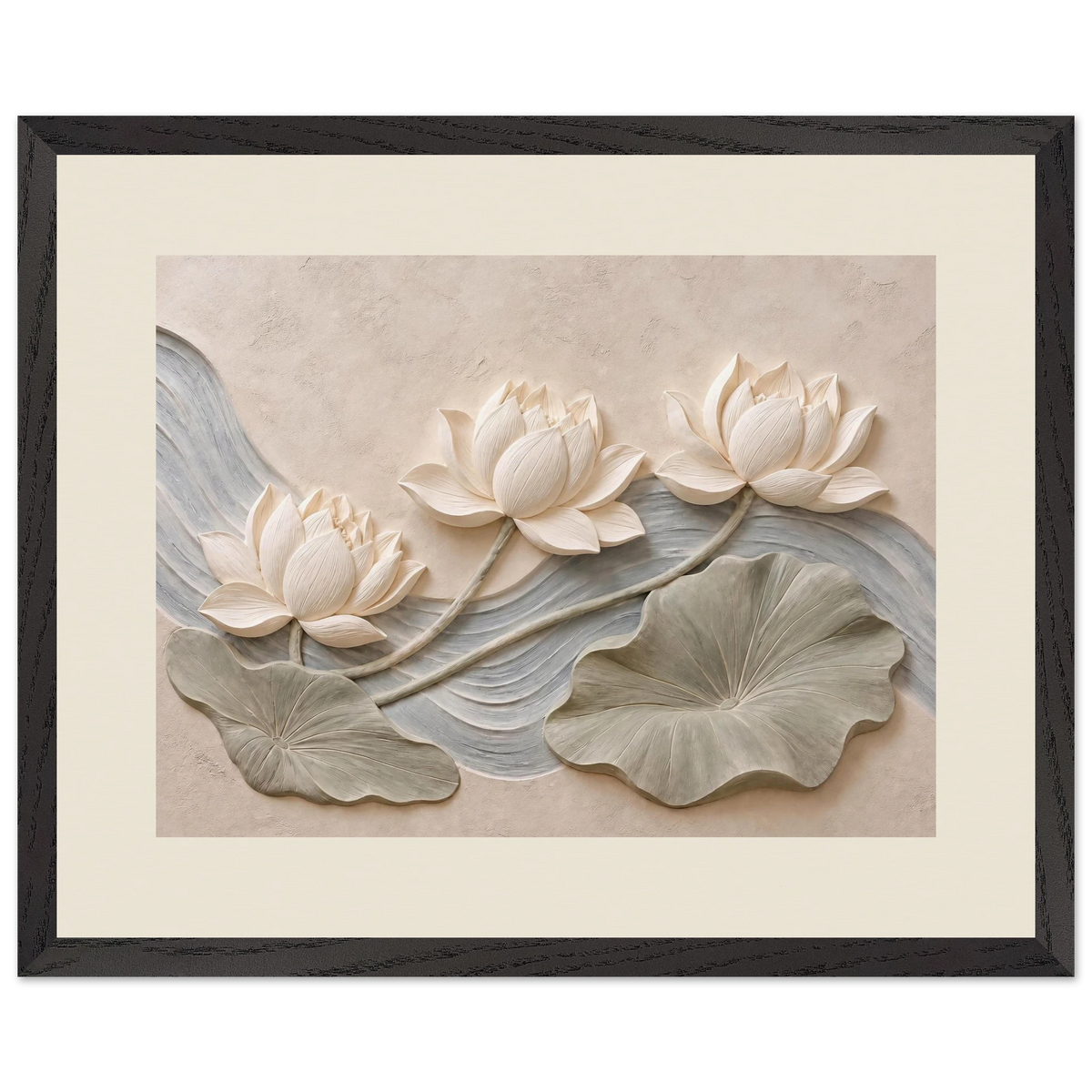 Lotus Current: flowers and botanical. Museum-quality framed fine art print.