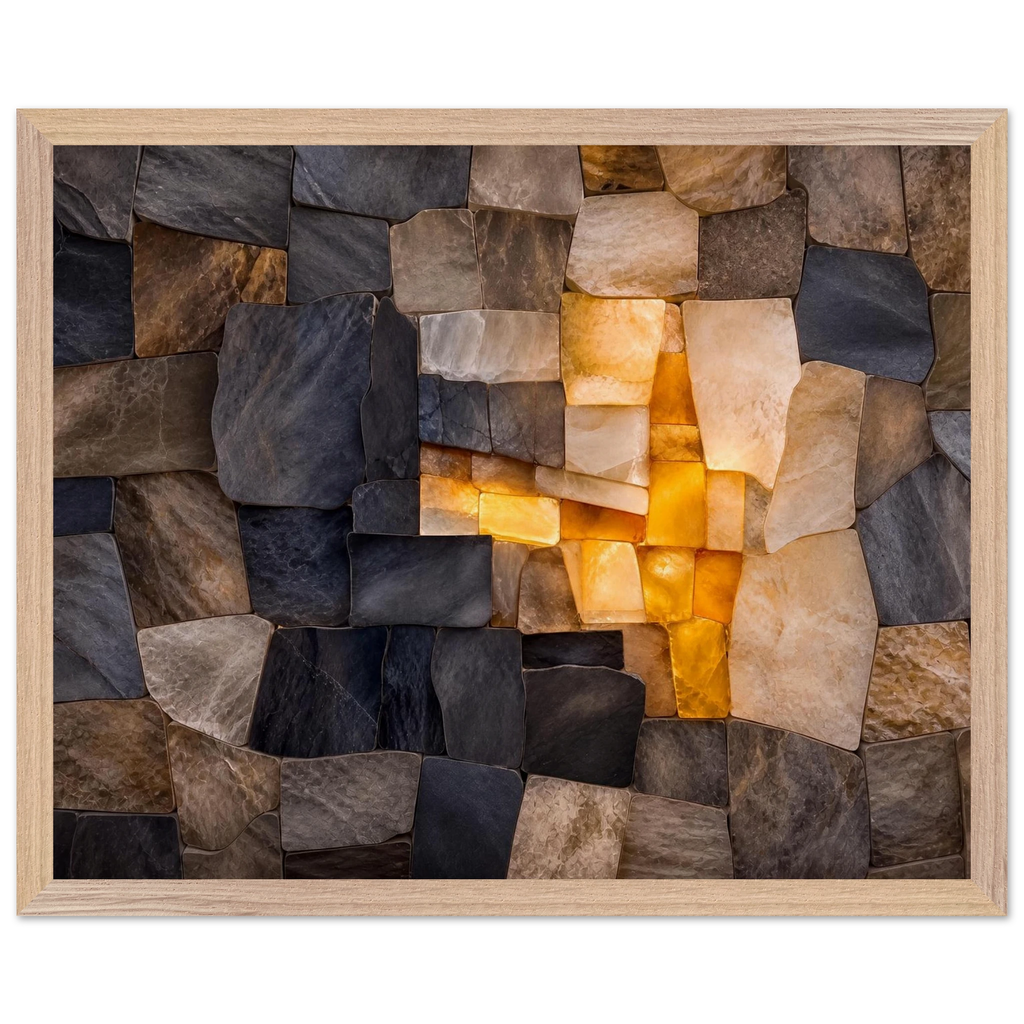 Citrine Seam, lumen and siena. Archival framed fine art print shown framed.