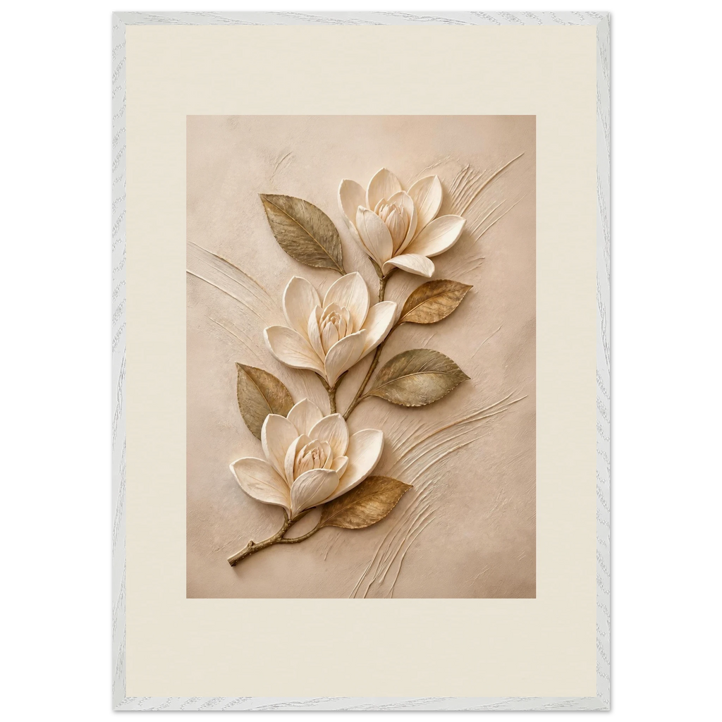 Magnolia Ascent: flowers and botanical. Framed fine art print by The Light Stays.