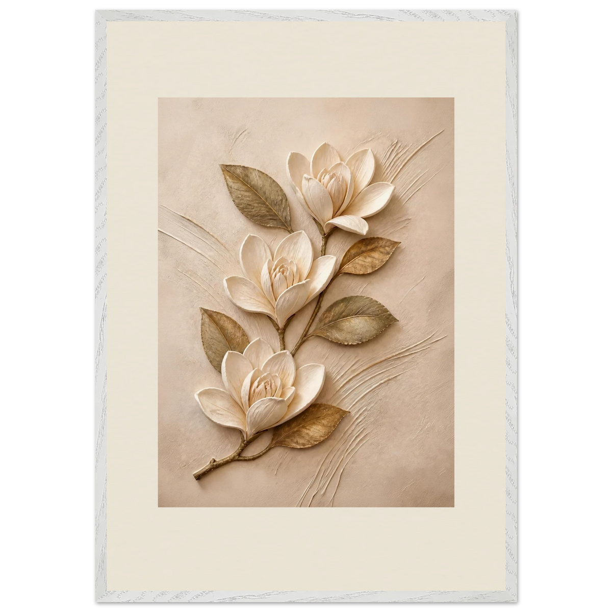 Magnolia Ascent: flowers and botanical. Framed fine art print by The Light Stays.