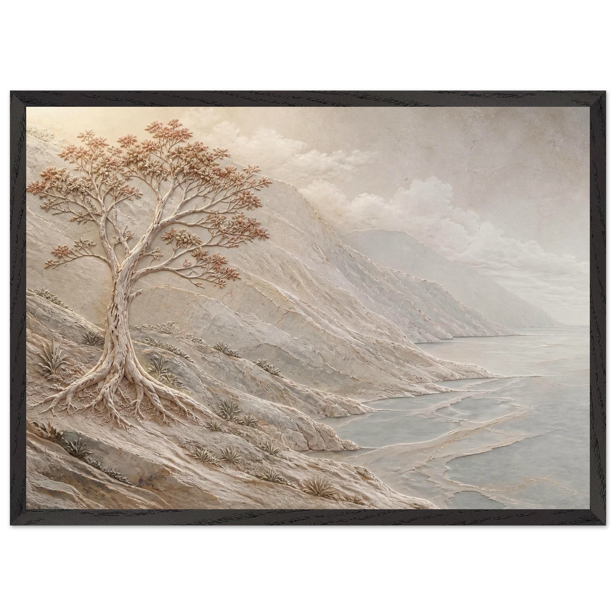 Coral Headland: sea and coastal landscape. Framed fine art print, alternate frame and size.