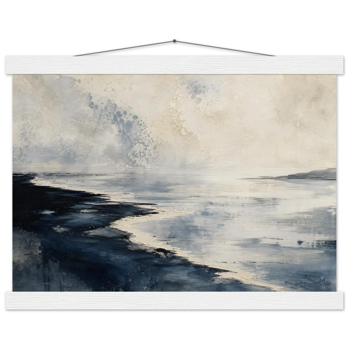 Tidal Ink: sea and coastal landscape. Museum-quality fine art poster.