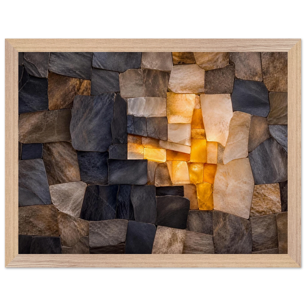 Citrine Seam, lumen and siena. Archival framed fine art print shown framed.