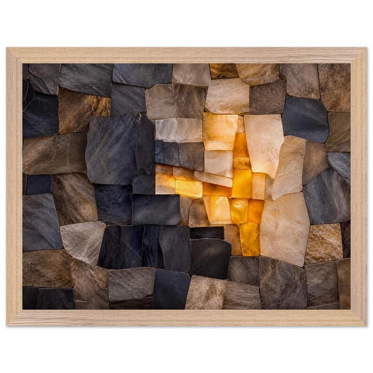Citrine Seam, lumen and siena. Archival framed fine art print shown framed.
