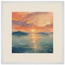 Setouchi Peach Dawn: riviera and japandi. Framed fine art print by The Light Stays.