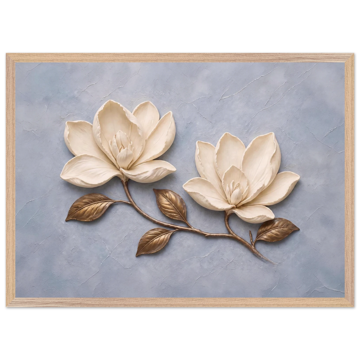 Bronze Magnolia: flowers and botanical. Museum-quality framed fine art print.