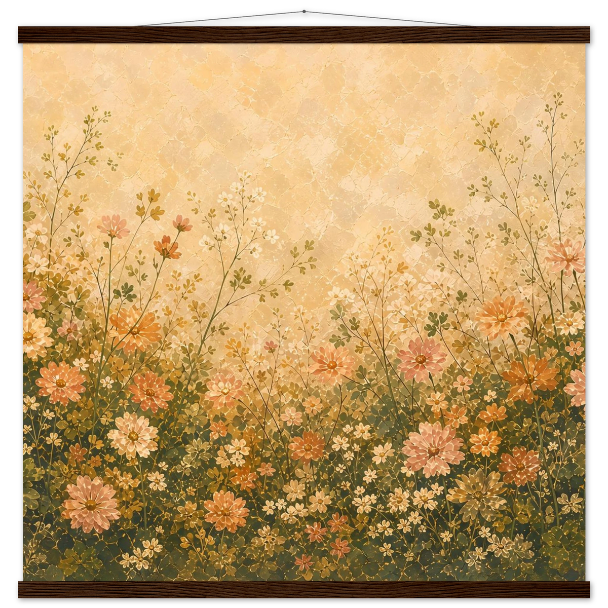 Petal Garden: flowers, botanical and abundance. Fine art poster with wooden hanger by The Light Stays.