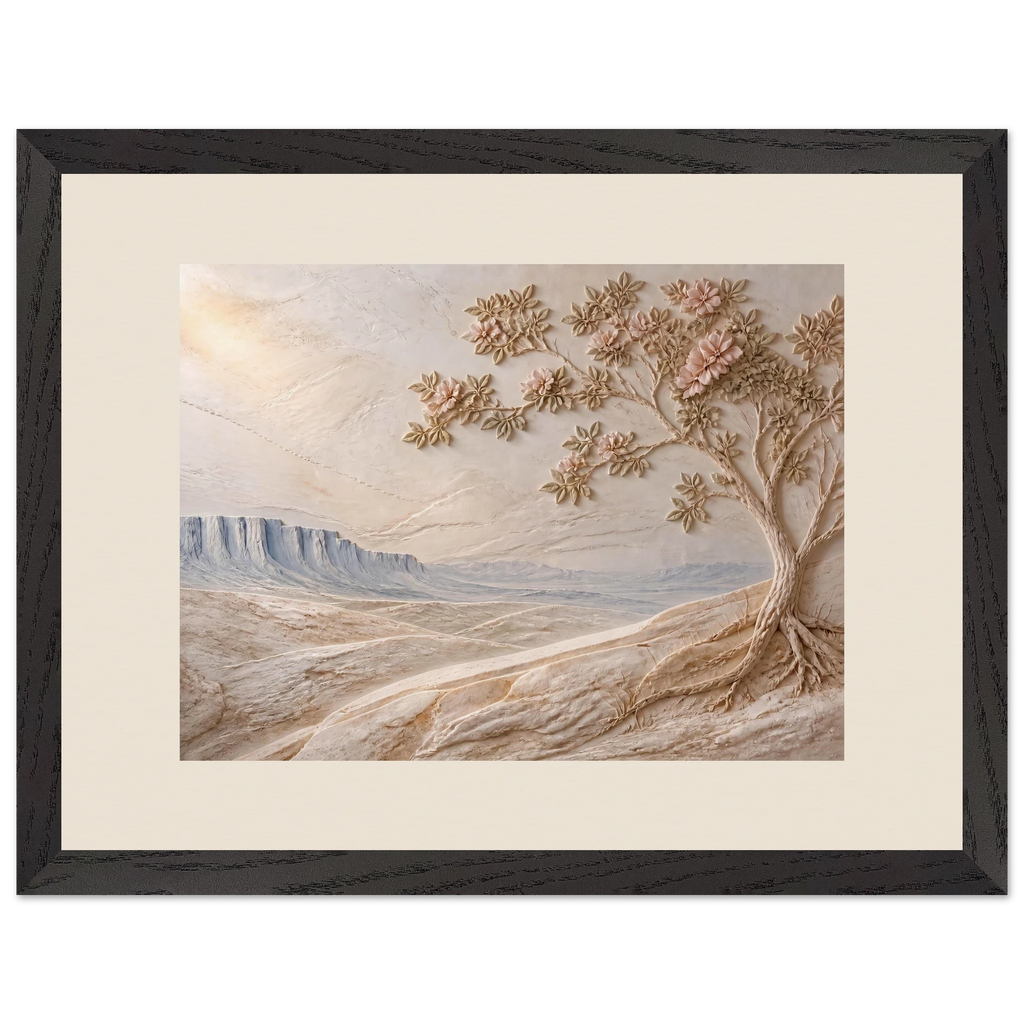 Cliffside Bloom: flowers and botanical. Framed fine art print.
