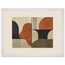 Compass and Clay: geometric abstract, clay and curves. Framed fine art print, alternate frame and size.