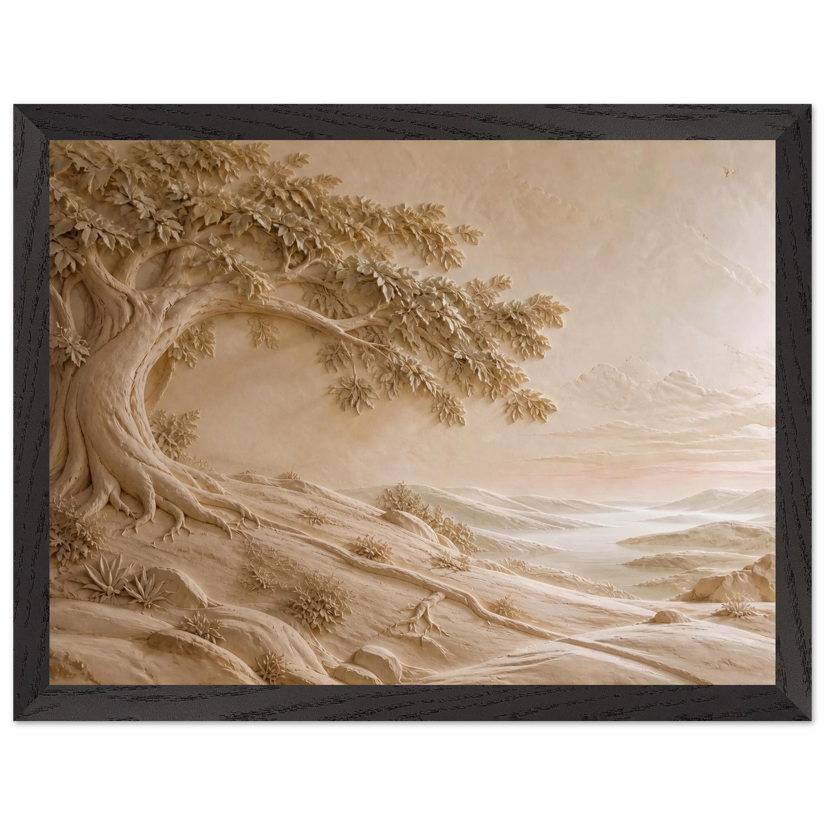 Sandstone Dawn, lumen and siena. Archival framed fine art print shown framed.