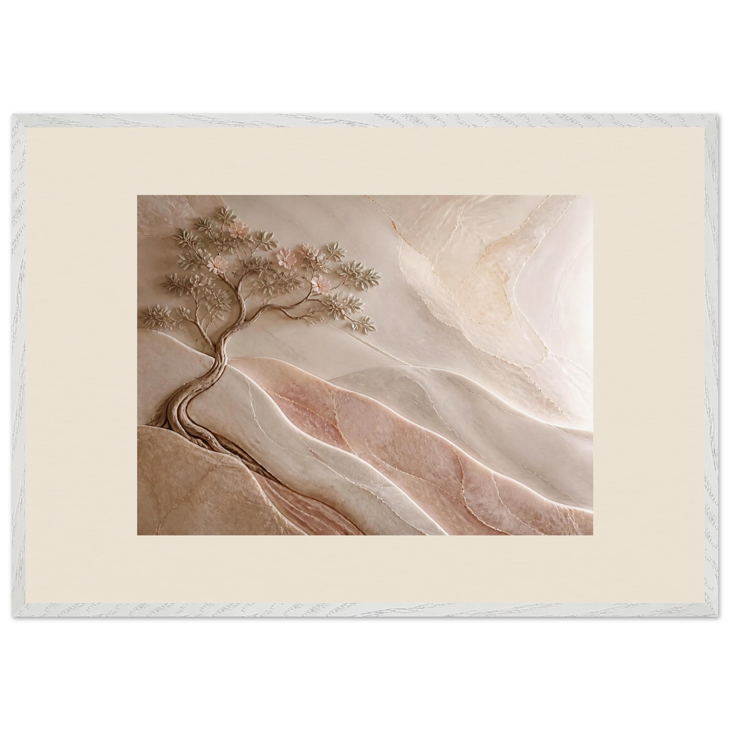 Stone Dawn, petra and siena. Archival framed fine art print shown framed.