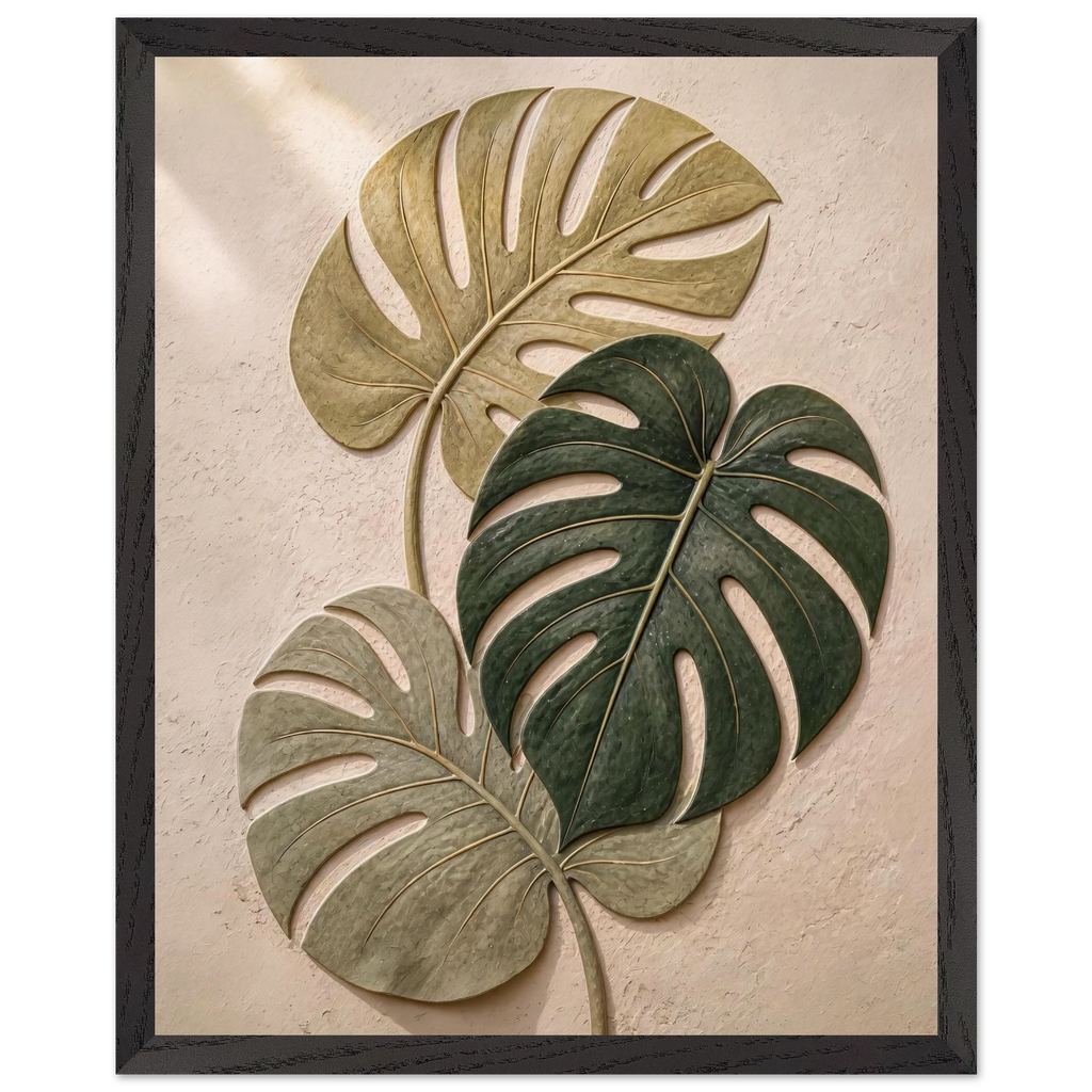 Stone Monstera: botanical and nature. Framed fine art print by The Light Stays.