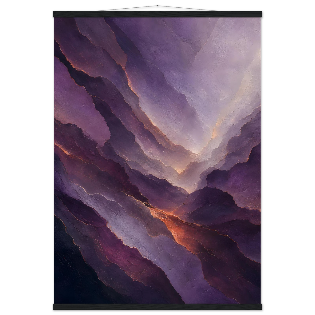 Violet Infinity, moon and night. Archival fine art poster shown framed.