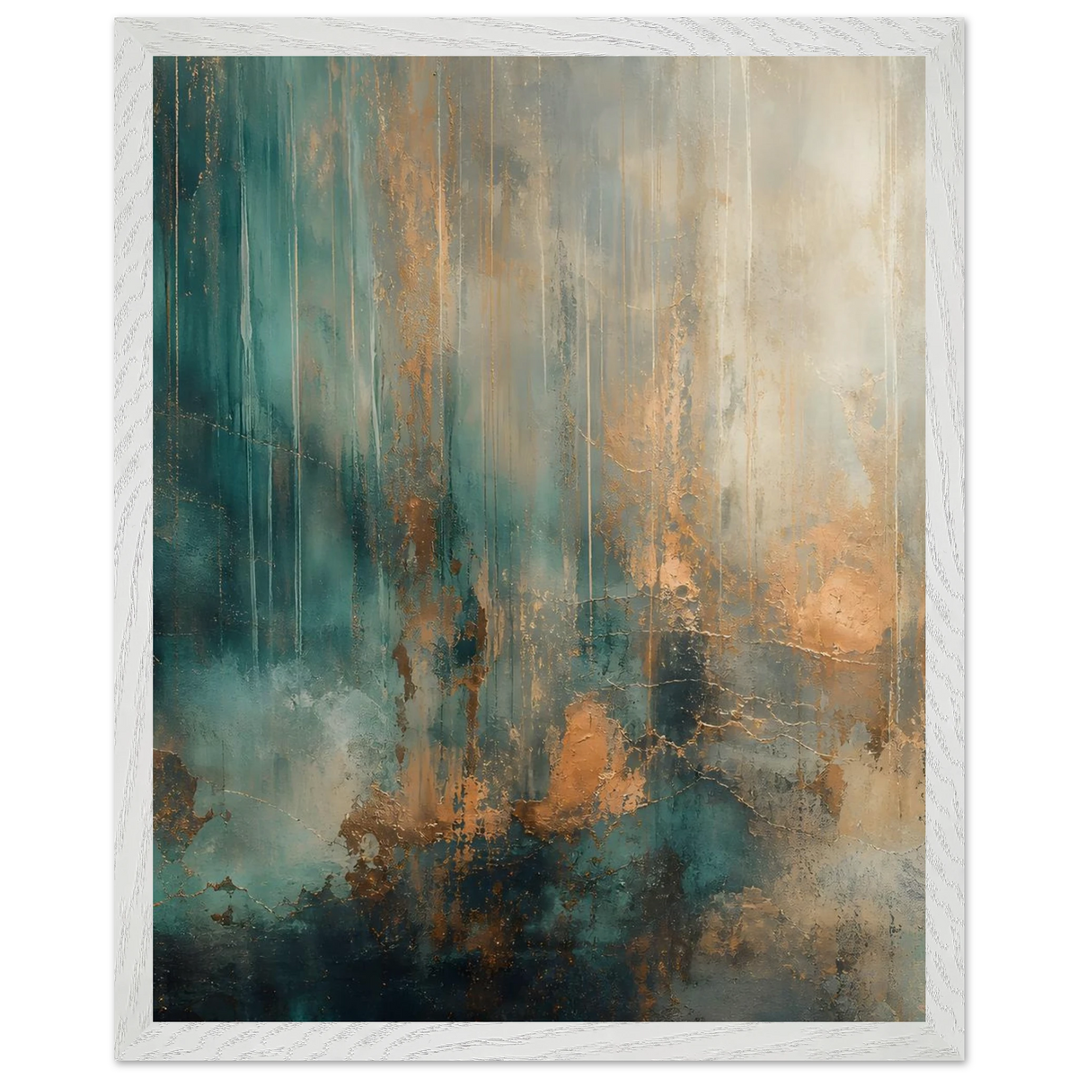 Copper Rain: abstract, texture and metallic tones. Framed fine art print by The Light Stays.
