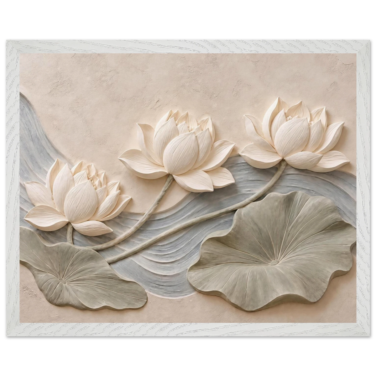 Lotus Current: flowers and botanical. Museum-quality framed fine art print.