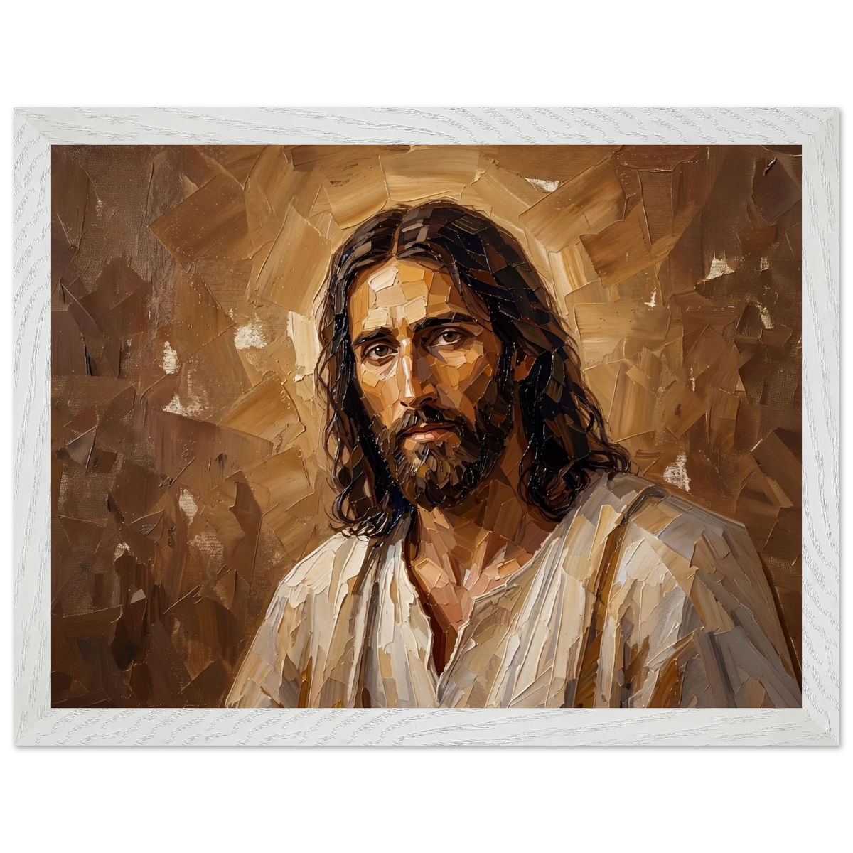 Kind Eyes: jesus, faith and serene gaze. Framed fine art print by The Light Stays.