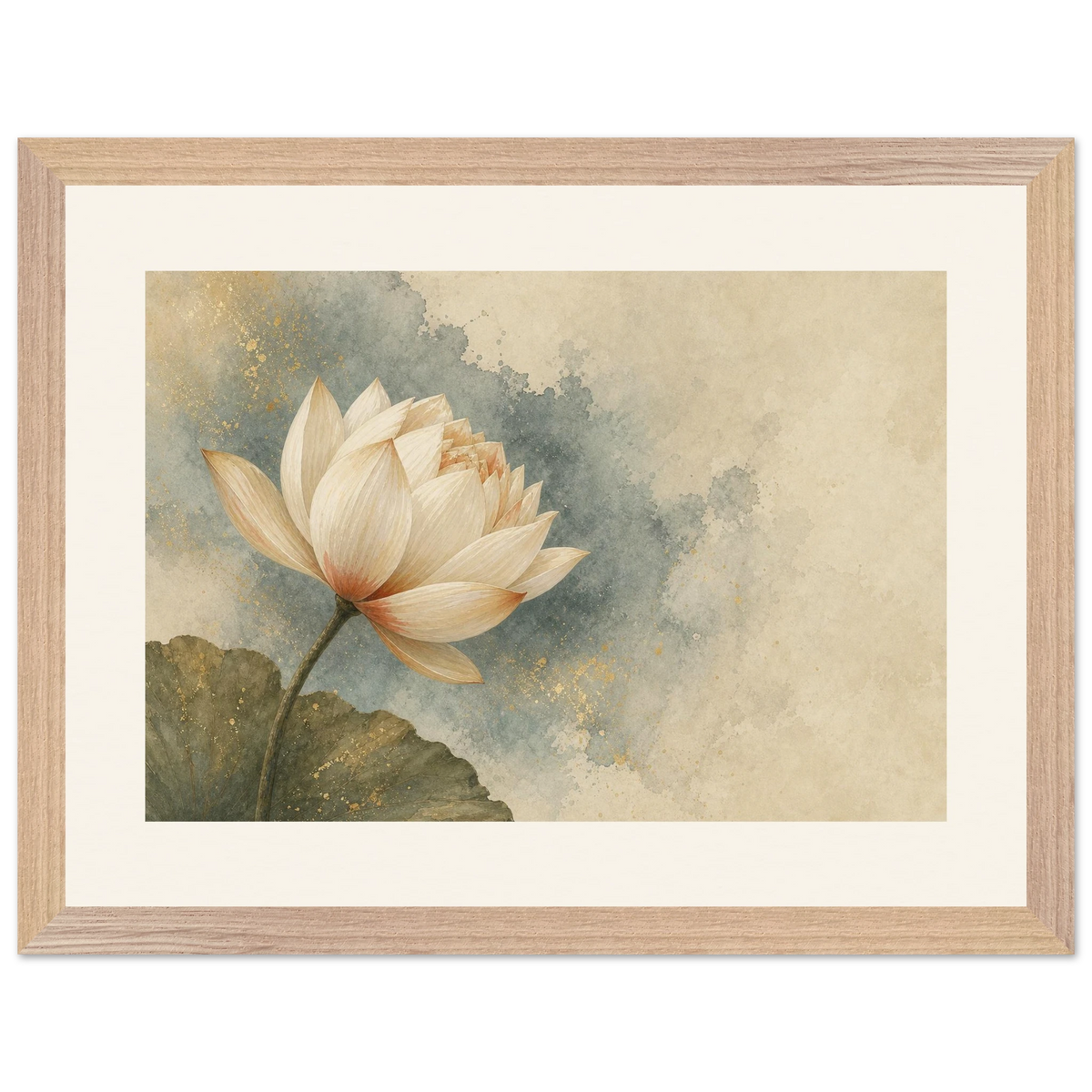 First Lotus Light: flowers and botanical. Framed fine art print by The Light Stays.
