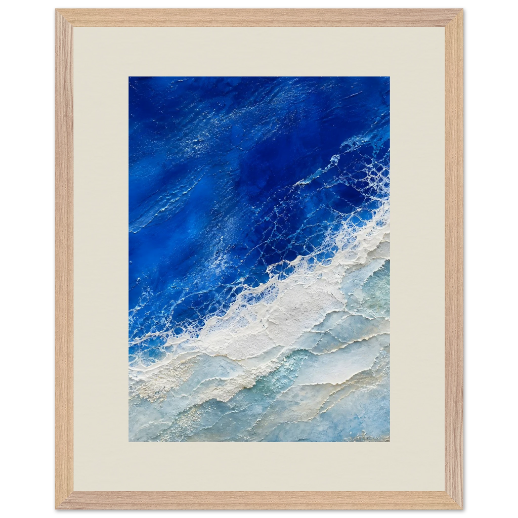 Cobalt Foam: abstract, cobalt and sea foam. Framed fine art print by The Light Stays.