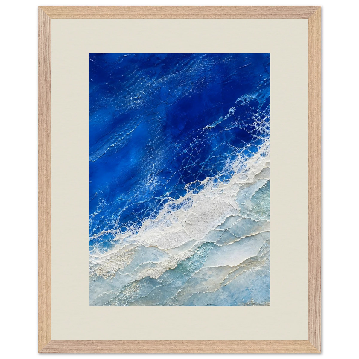 Cobalt Foam: abstract, cobalt and sea foam. Framed fine art print by The Light Stays.