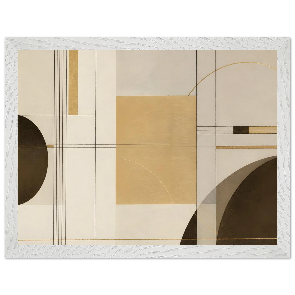 Lines of Sand: geometric abstract, neutral tones and texture. Framed fine art print by The Light Stays.