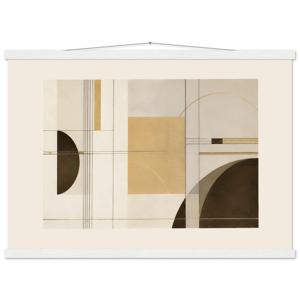 Lines of Sand: geometric abstract, neutral tones and texture. Museum-quality fine art poster.