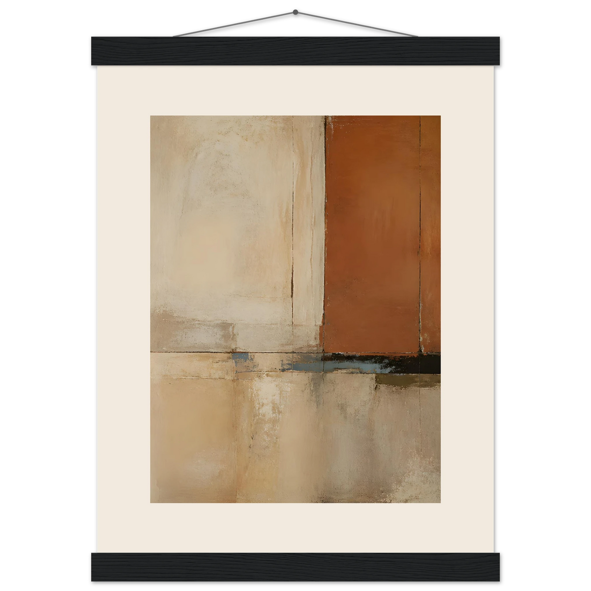 Terracotta Diptych, Panel I of II: two panels, terracotta and cream. Museum-quality fine art poster.
