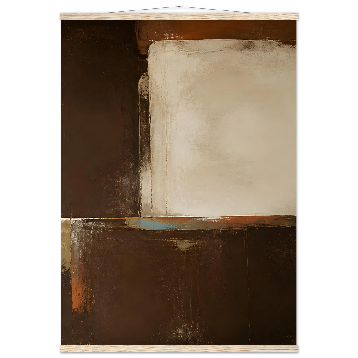 Terracotta Diptych, Panel II of II: two panels, terracotta and cream. Museum-quality fine art poster.