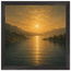 Quadro emoldurado Reflexo Dourado, lago e montanhas sob luz dourada