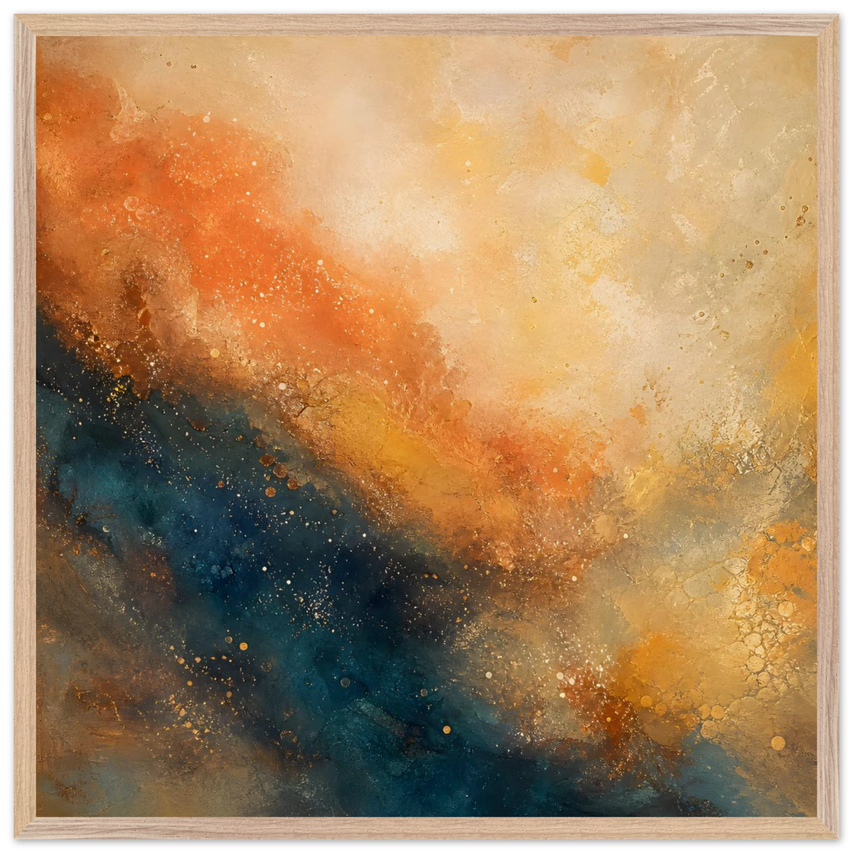 Blue Hour Field: night, horizon and deep blue. Framed fine art print, alternate frame and size.
