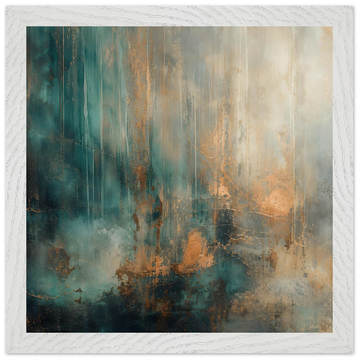 Copper Rain: abstract, texture and metallic tones. Framed fine art print by The Light Stays.