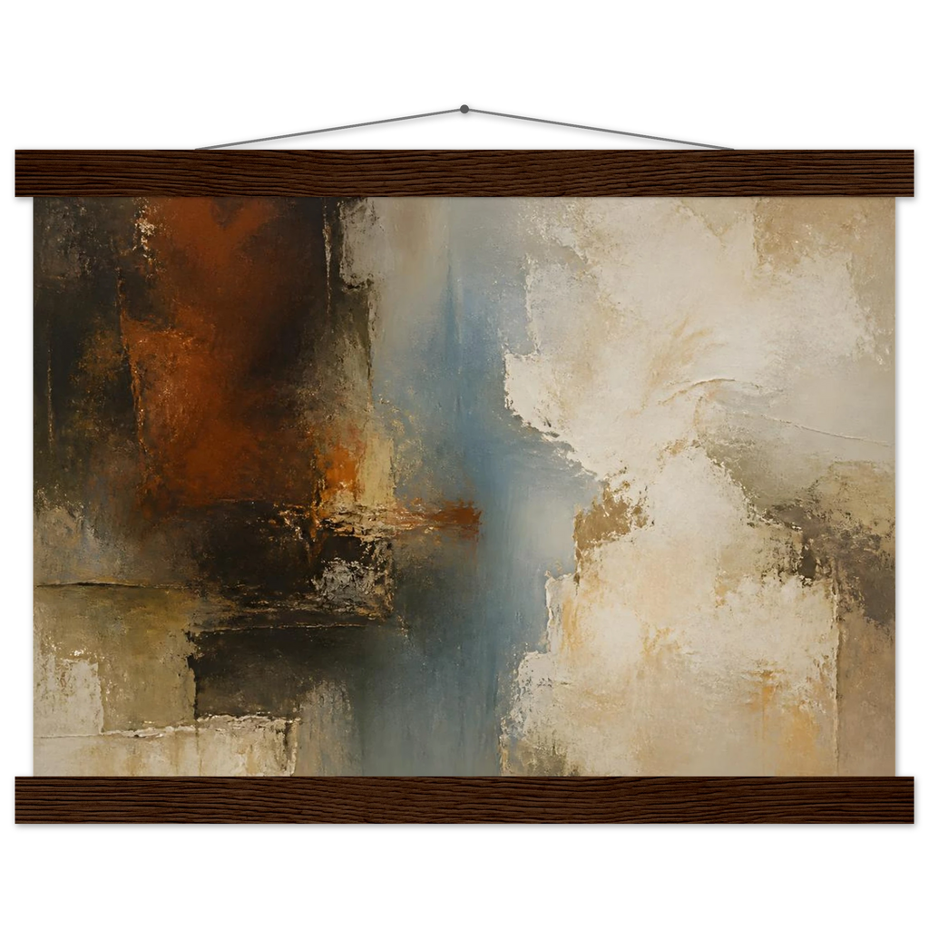Golden Night, moon and night. Archival fine art poster shown framed.