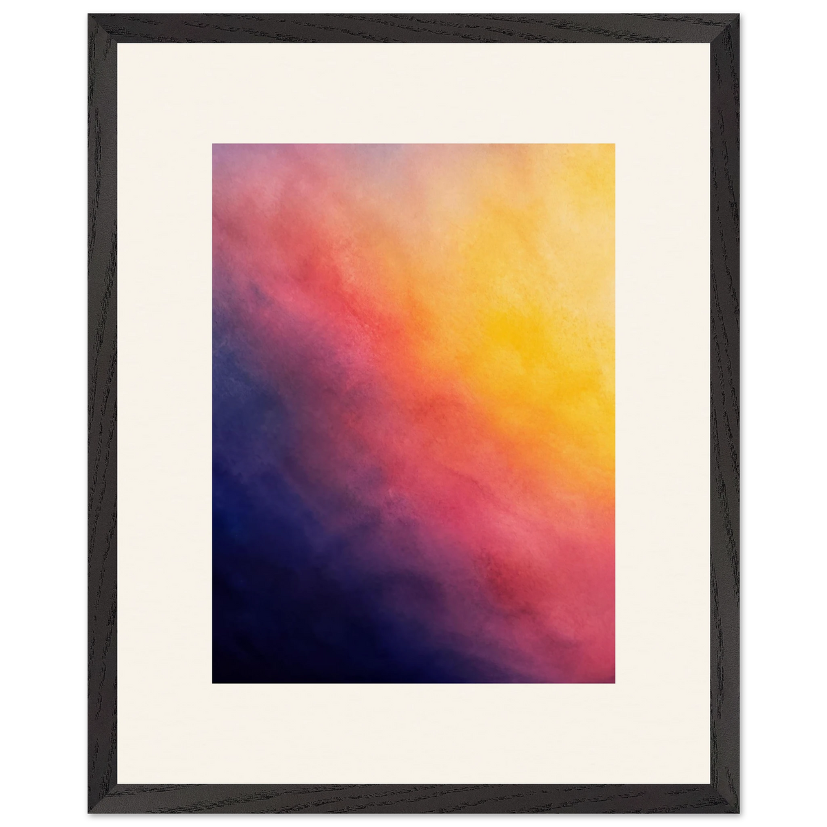 Turquoise and Gold, gradient, night and morning. Archival framed fine art print shown framed.