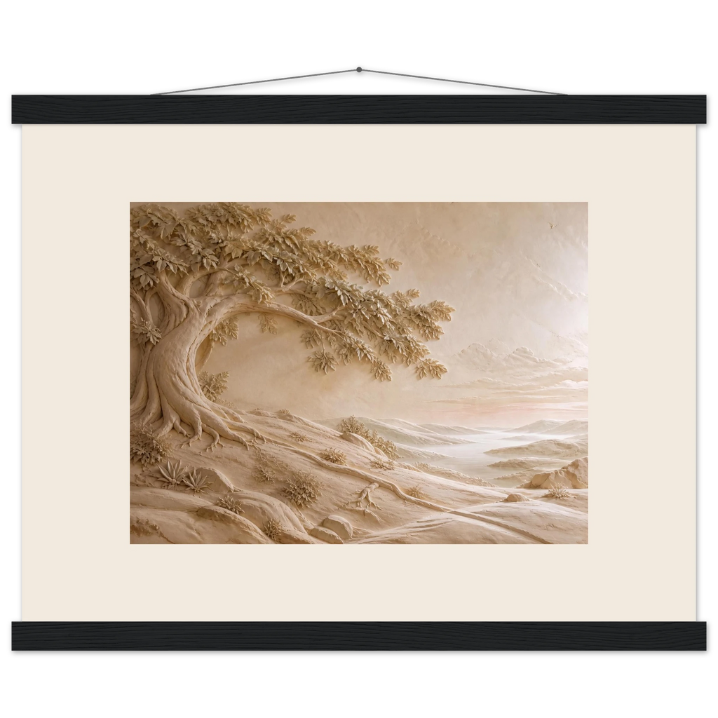 Sandstone Dawn: lumen and siena. Fine art poster, alternate frame and size.