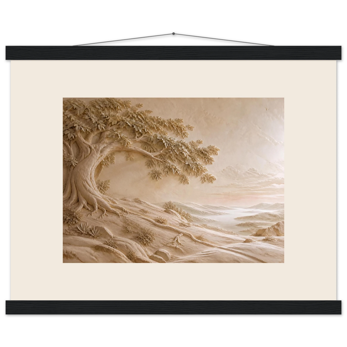 Sandstone Dawn: lumen and siena. Fine art poster, alternate frame and size.