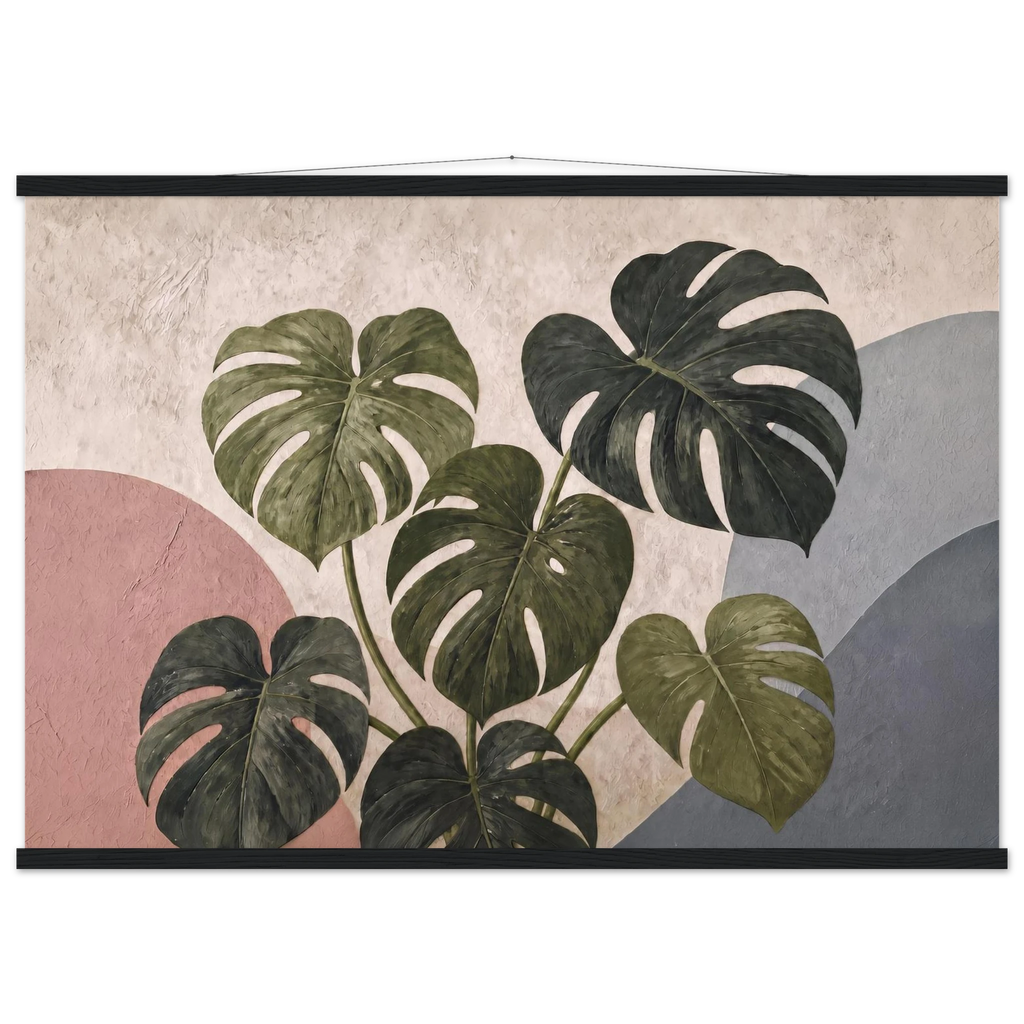 Monstera Sun: botanical and nature. Fine art poster, alternate frame and size.
