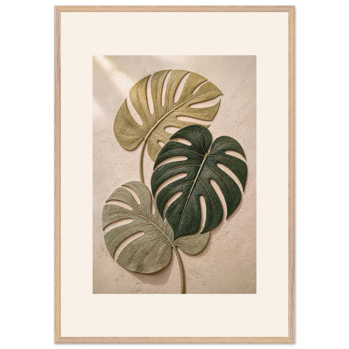 Stone Monstera: botanical and nature. Framed fine art print by The Light Stays.