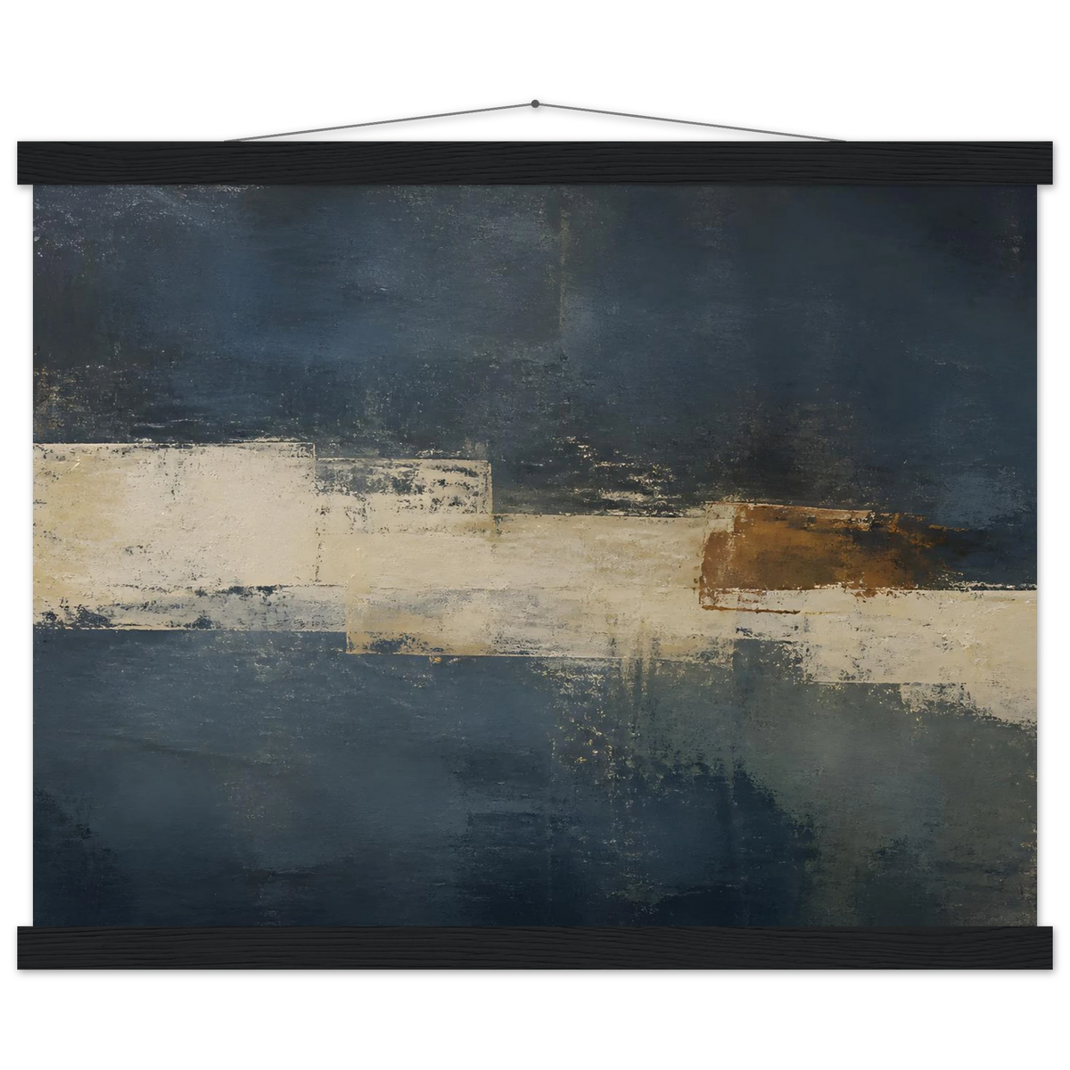 Ivory Crossing: abstract, ivory and serene lines. Fine art poster, alternate frame and size.