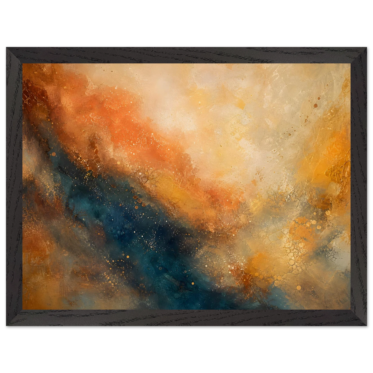 Blue Hour Field: night, horizon and deep blue. Framed fine art print, alternate frame and size.