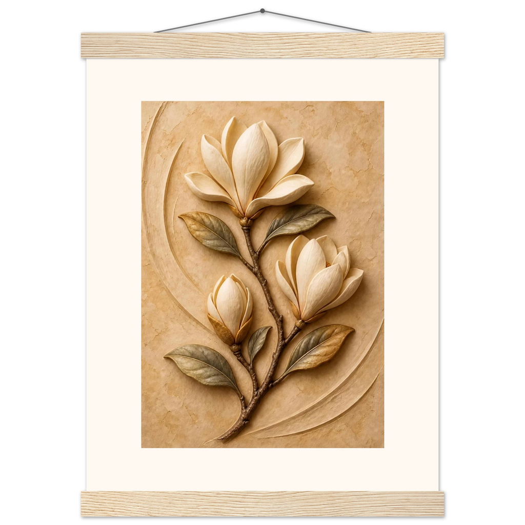 Magnolia Arc: flowers and botanical. Fine art poster.