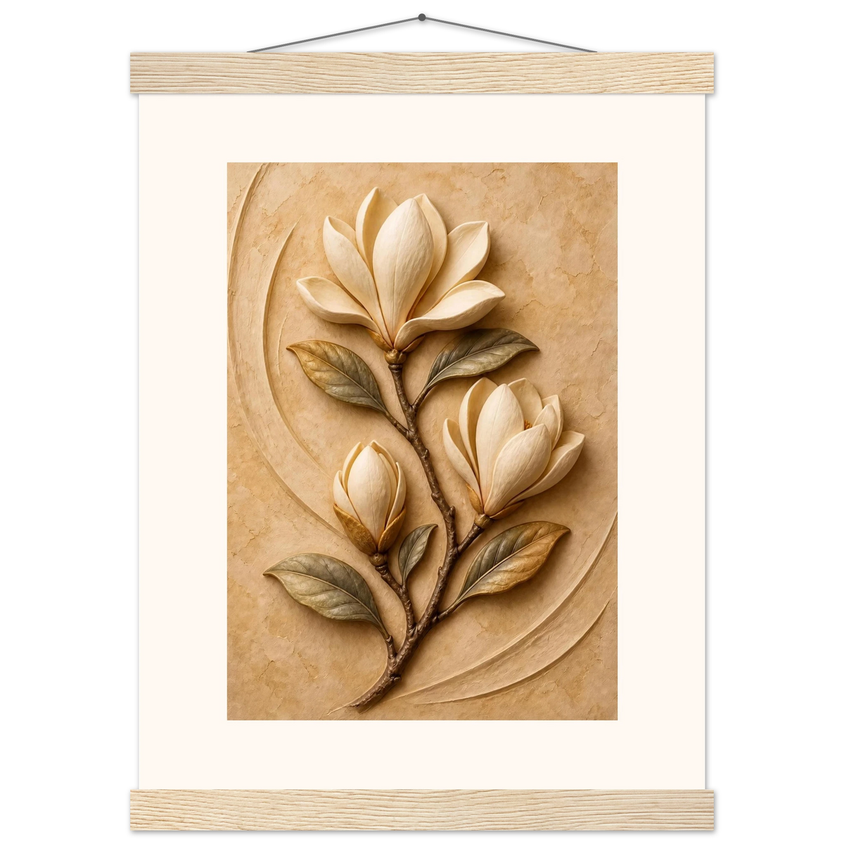 Magnolia Arc: flowers and botanical. Fine art poster.
