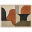 Compass and Clay: geometric abstract, clay and curves. Museum-quality framed fine art print.