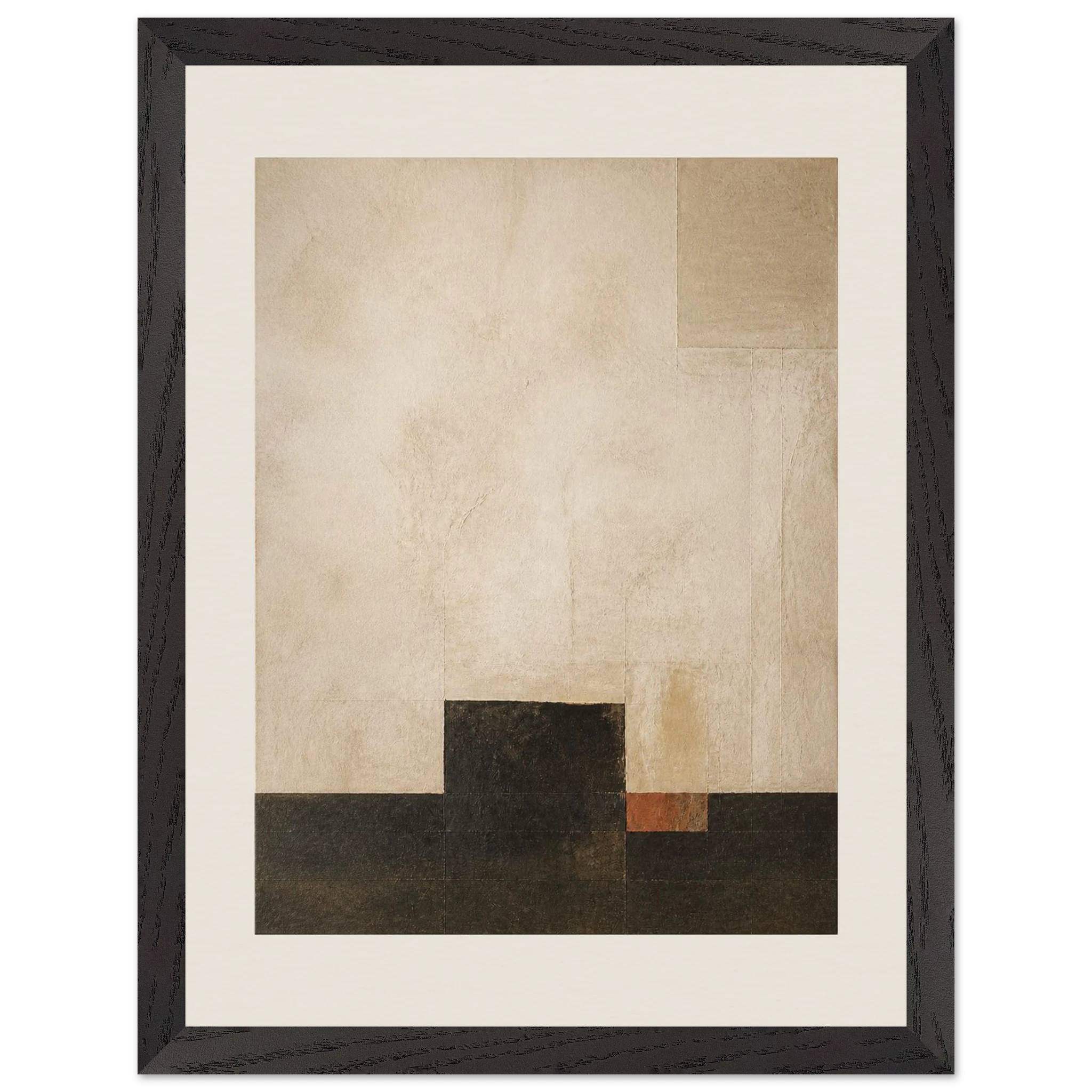 Tríptico de Cal, quadro abstrato emoldurado da The Light Stays.