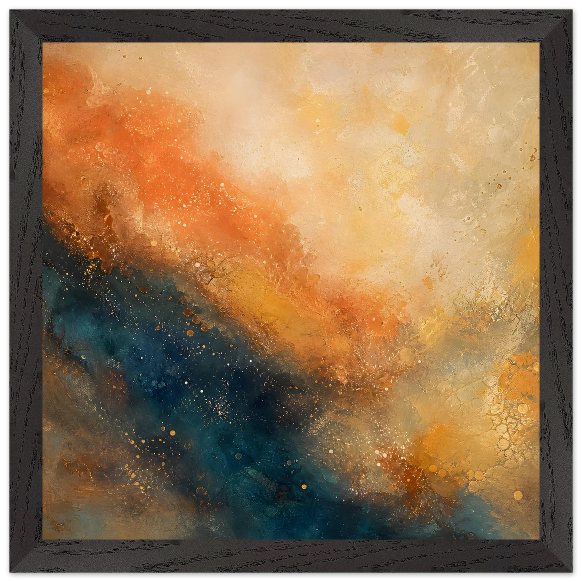 Blue Hour Field, night, horizon and deep blue. Archival framed fine art print shown framed.