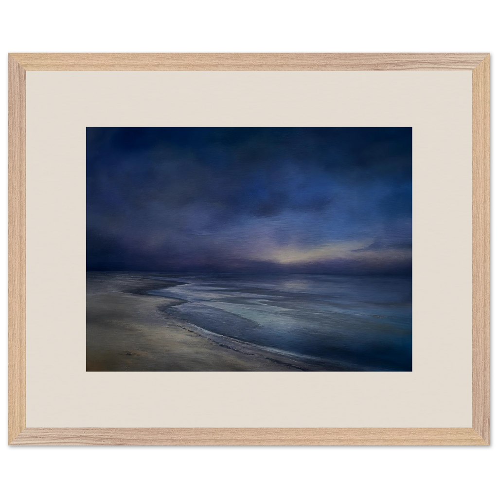 Blue Hour Shore, sea and coastal landscape. Archival framed fine art print shown framed.