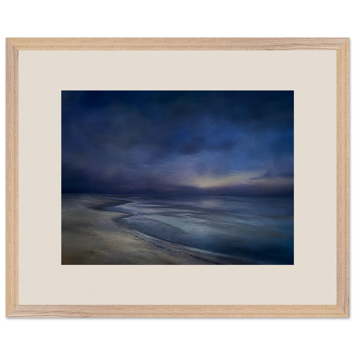 Blue Hour Shore, sea and coastal landscape. Archival framed fine art print shown framed.