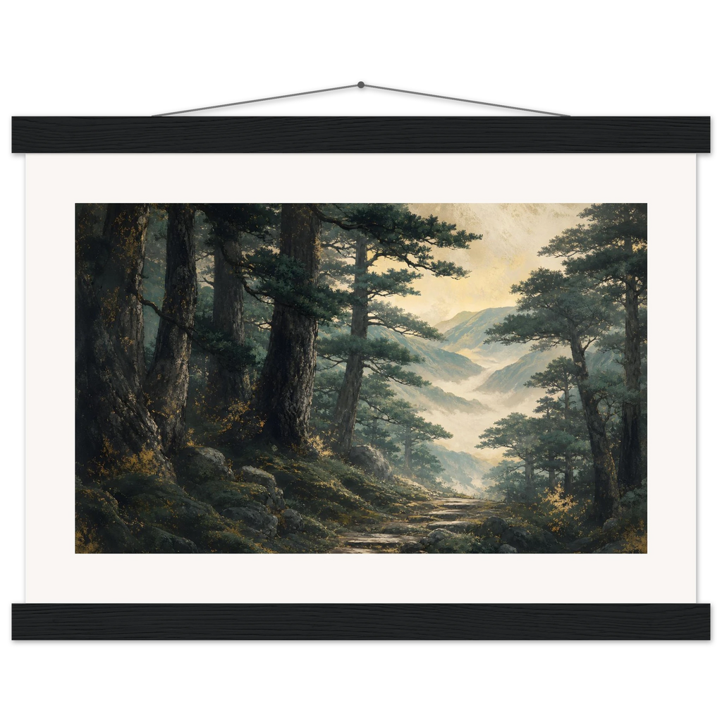 Cypress Passage: japanese art and japandi. Museum-quality fine art poster.