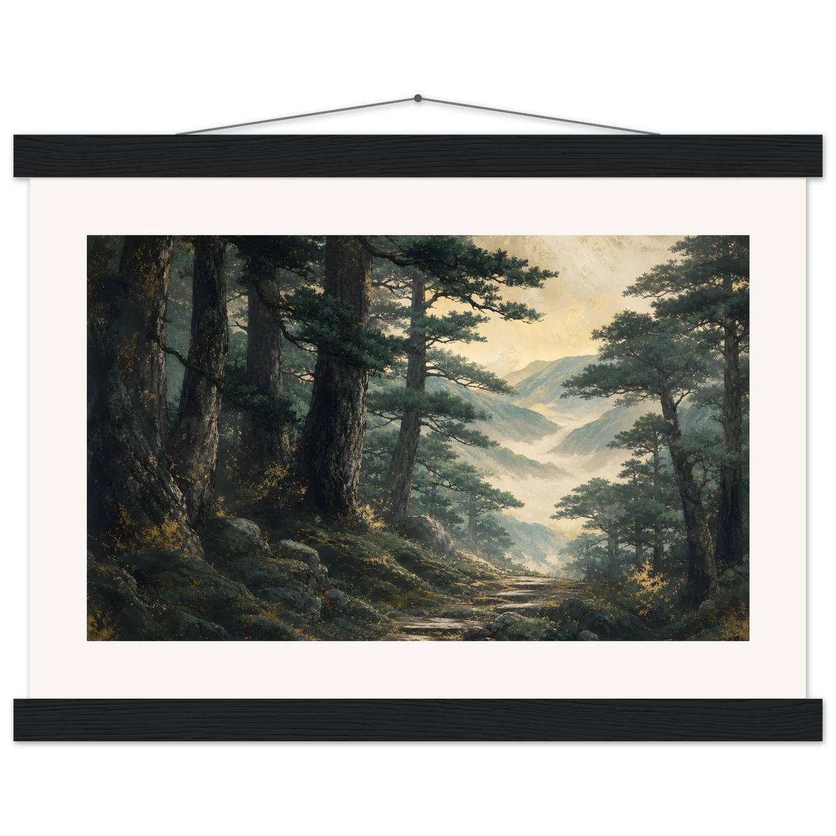 Cypress Passage: japanese art and japandi. Museum-quality fine art poster.