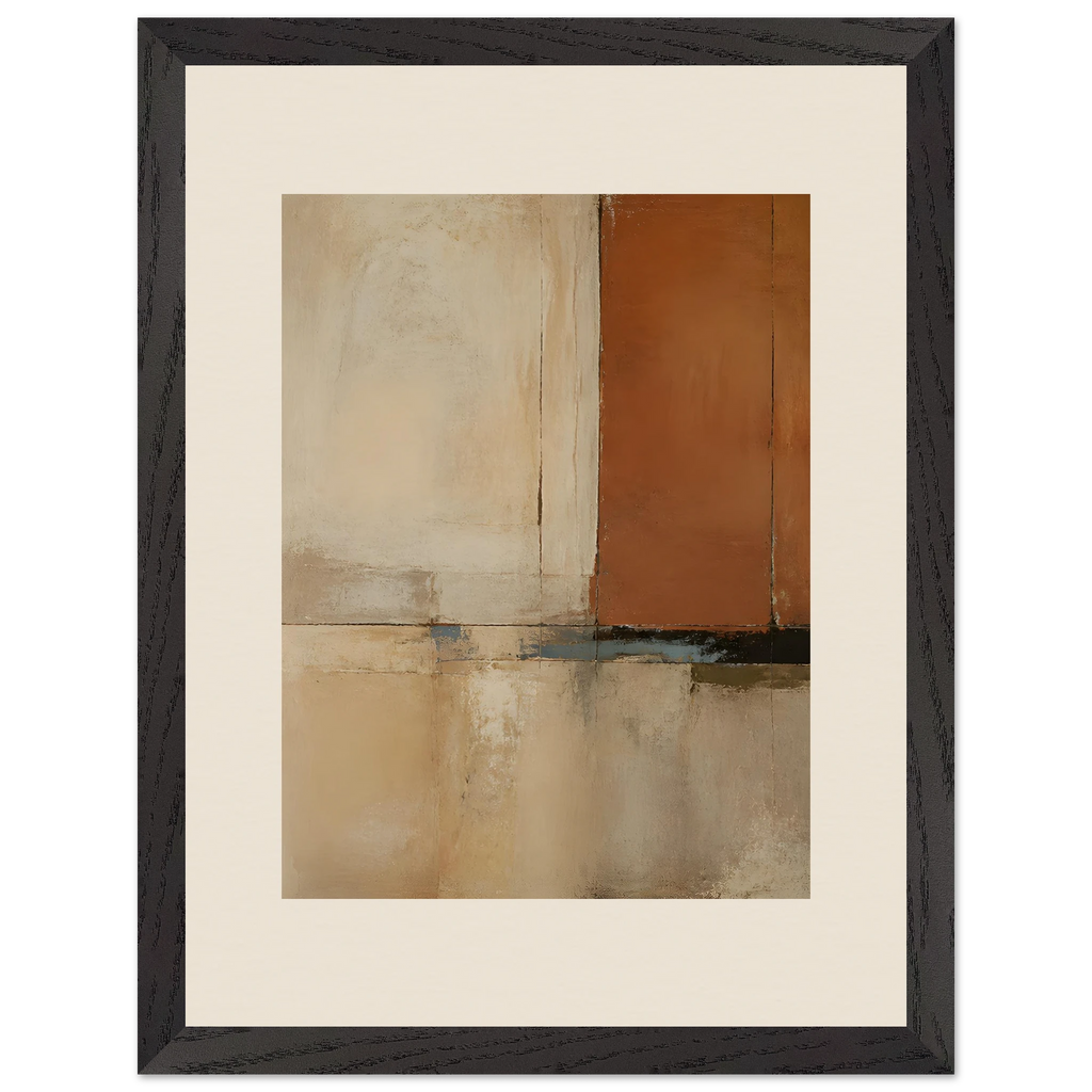 Terracotta Diptych, Panel I of II, two panels, terracotta and cream. Archival framed fine art print shown framed.